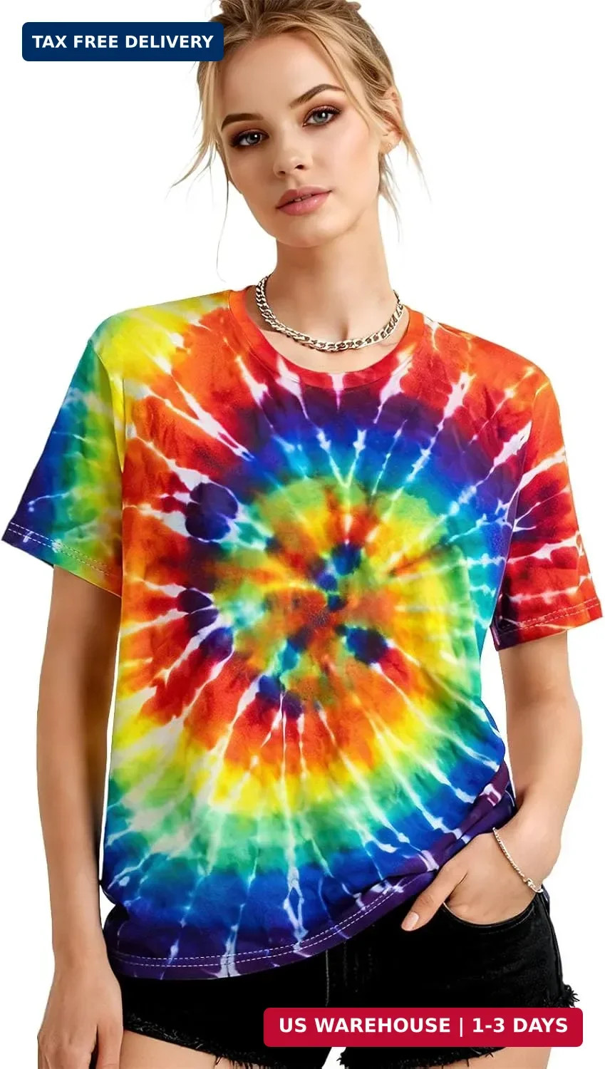 Tie Dye Shirts for Men, Short Sleeve Mens Tie Dye Shirts, Mens Rainbow Tie Dye gallery