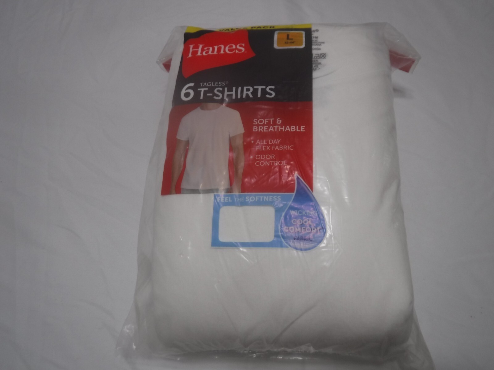 Short Sleeve T-Shirt Men's Size L 42-44 value pack of 6 Tagless gallery