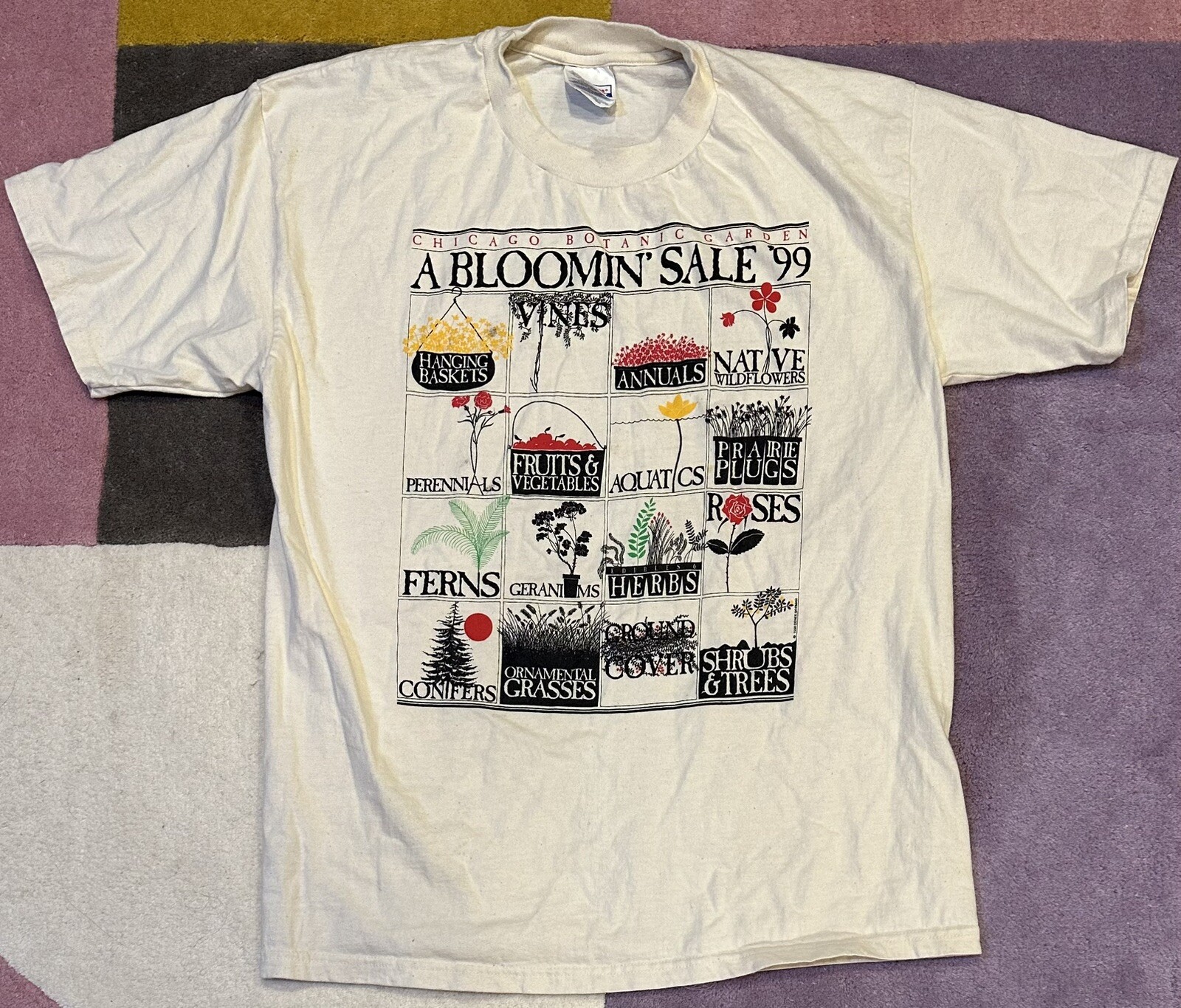 Vintage 90’s Chicago Botanic Garden Shirt size Men’s LARGE 42-44 Free Shipping