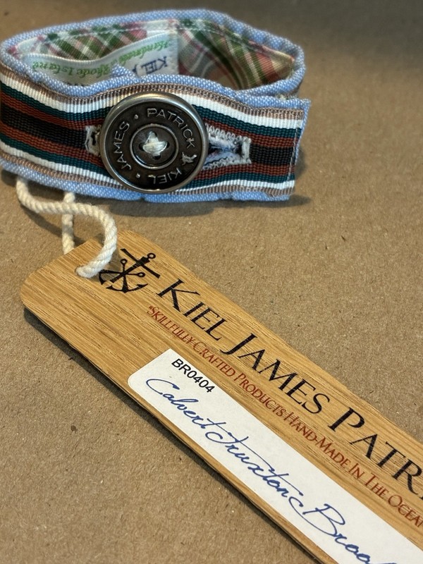 Kiel James Patrick Bracelet Brown Stripe Size S, 1 Inch Wide New
