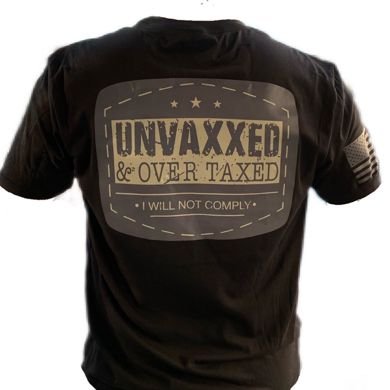 X-Large HackOPS (Grunt Style Fit) Unvaxxed & Over Taxed Patriot Style T-Shirt gallery