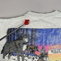 Vintage Jack Daniel’s Wildlife Series Timber Wolf T Shirt Gray Single Stitch XL