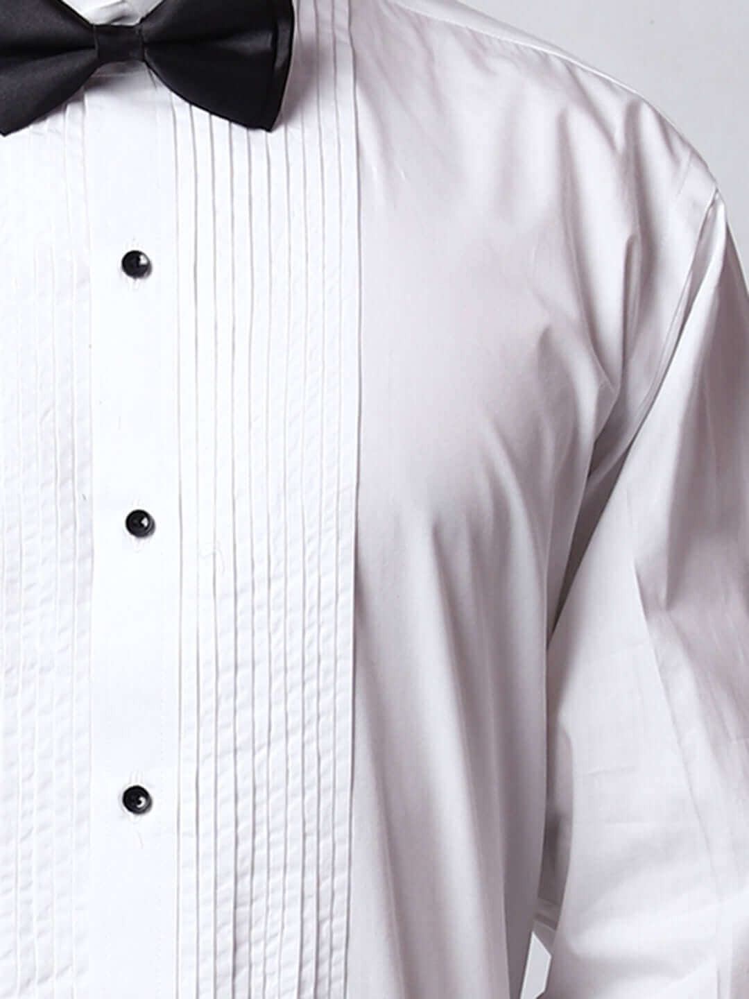 Classic White Pleated Tuxedo Shirt for Men – Formal Wedding & Black Tie Dress Sh gallery