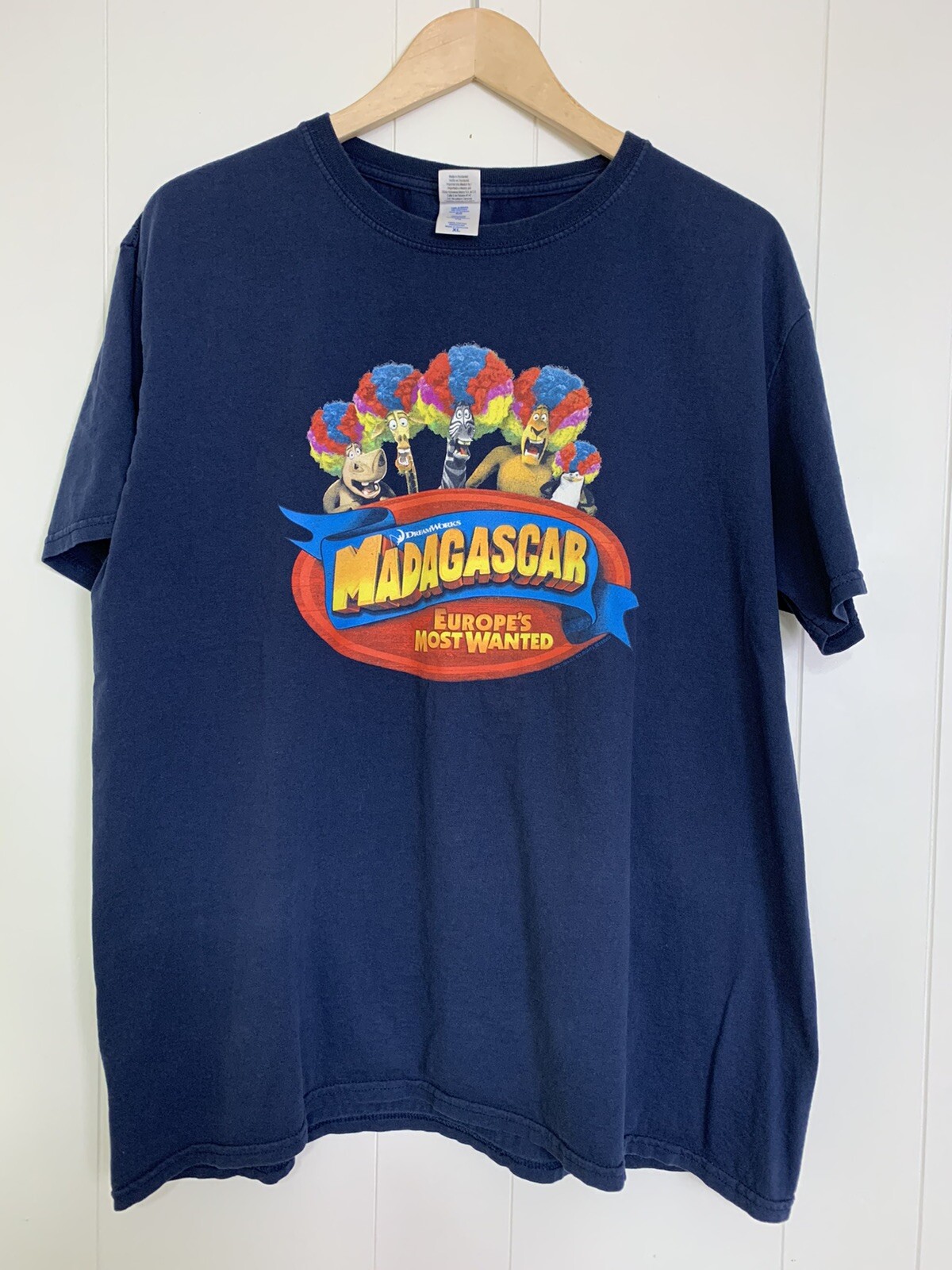Madagascar Europes Most Wanted Promo Movie T-shirt Dreamworks Mens XL Blue gallery
