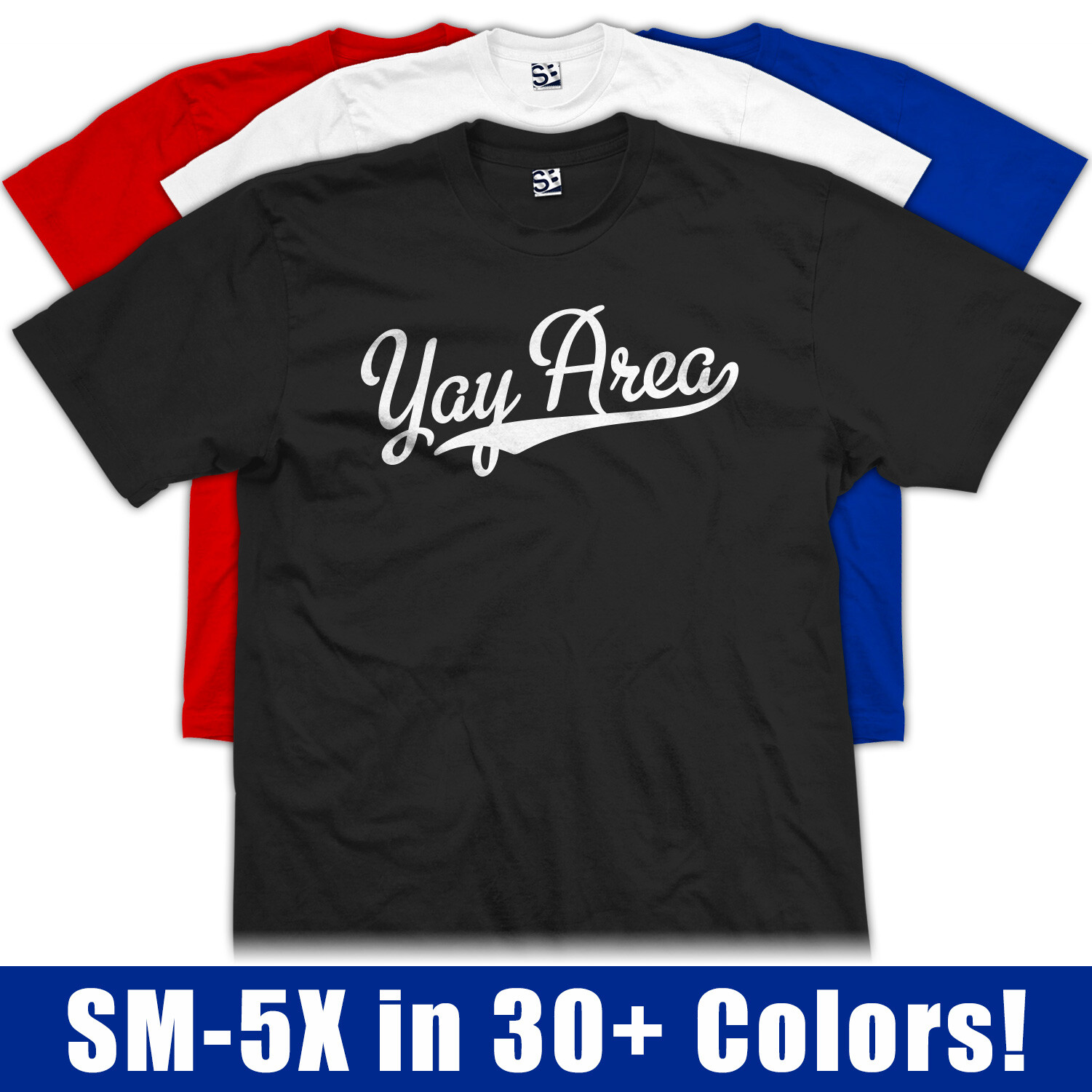 Yay Area Script T-Shirt Bay Baseball Sports Fan Jersey Souvenir Gift Logo Design