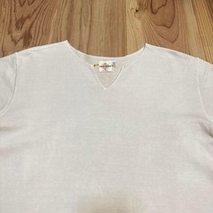 Two Moon Skipper Neck V-Neck Short Sleeve Sweatshirt Beige M 40/42