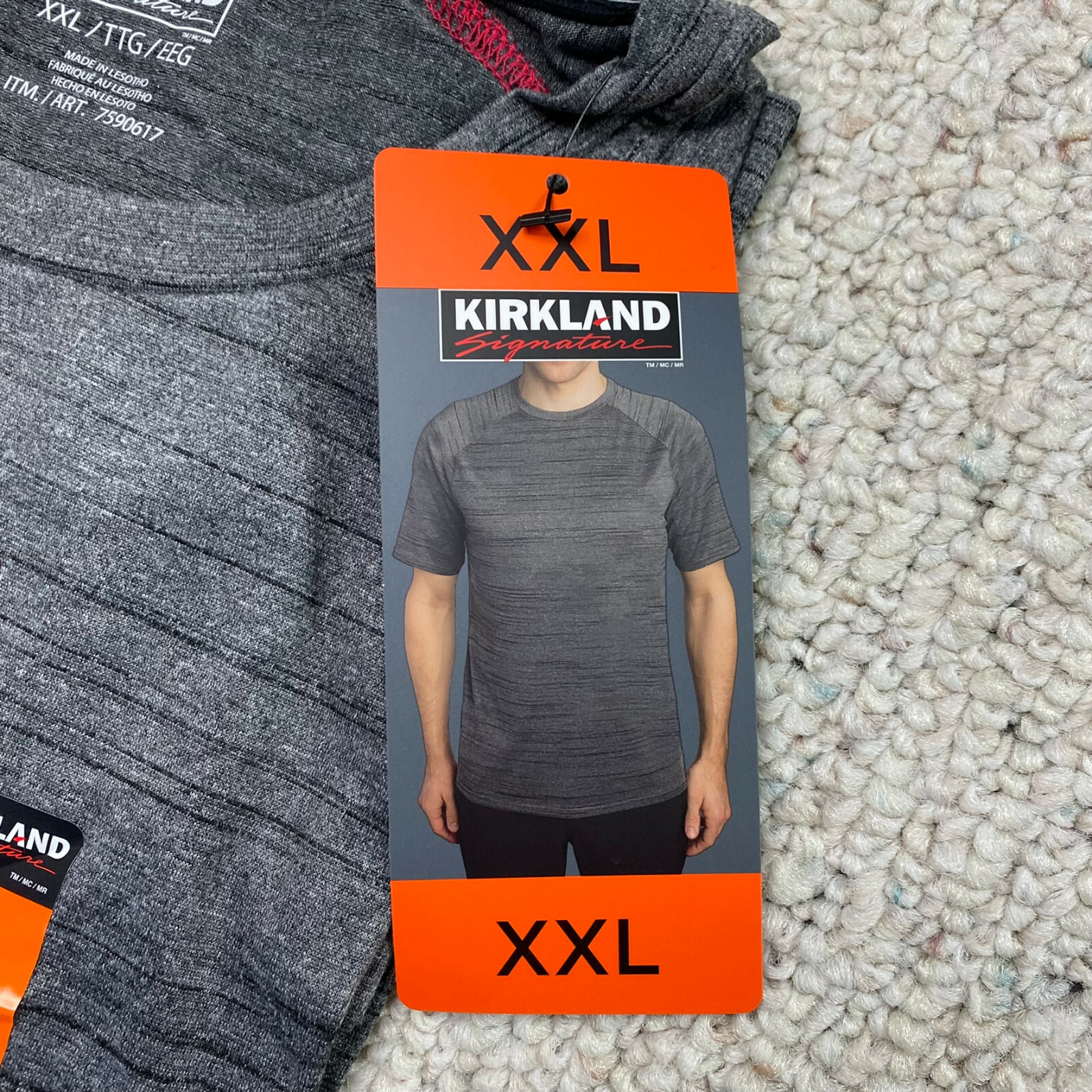 Kirkland Mens Active T Shirt sz XXL Gray Gym Workout Fitness Athleisure NEW gallery