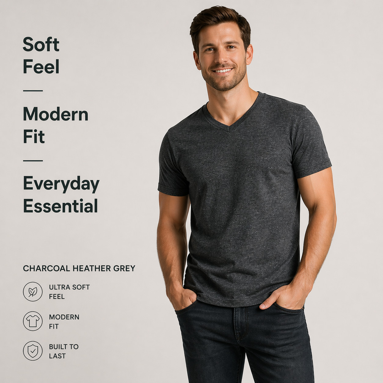 True Classic V-Neck T-Shirts 6 Pack Men Size 2XL New No Tags Soft Premium Fit gallery