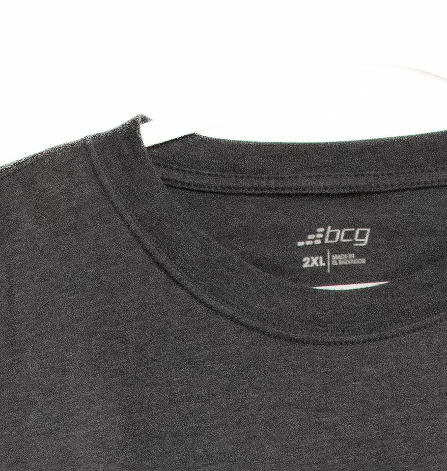 BCG Mens Gray Polycotton T Shirt Solid Blank Casual Pullover Short Sleeve 2XL gallery