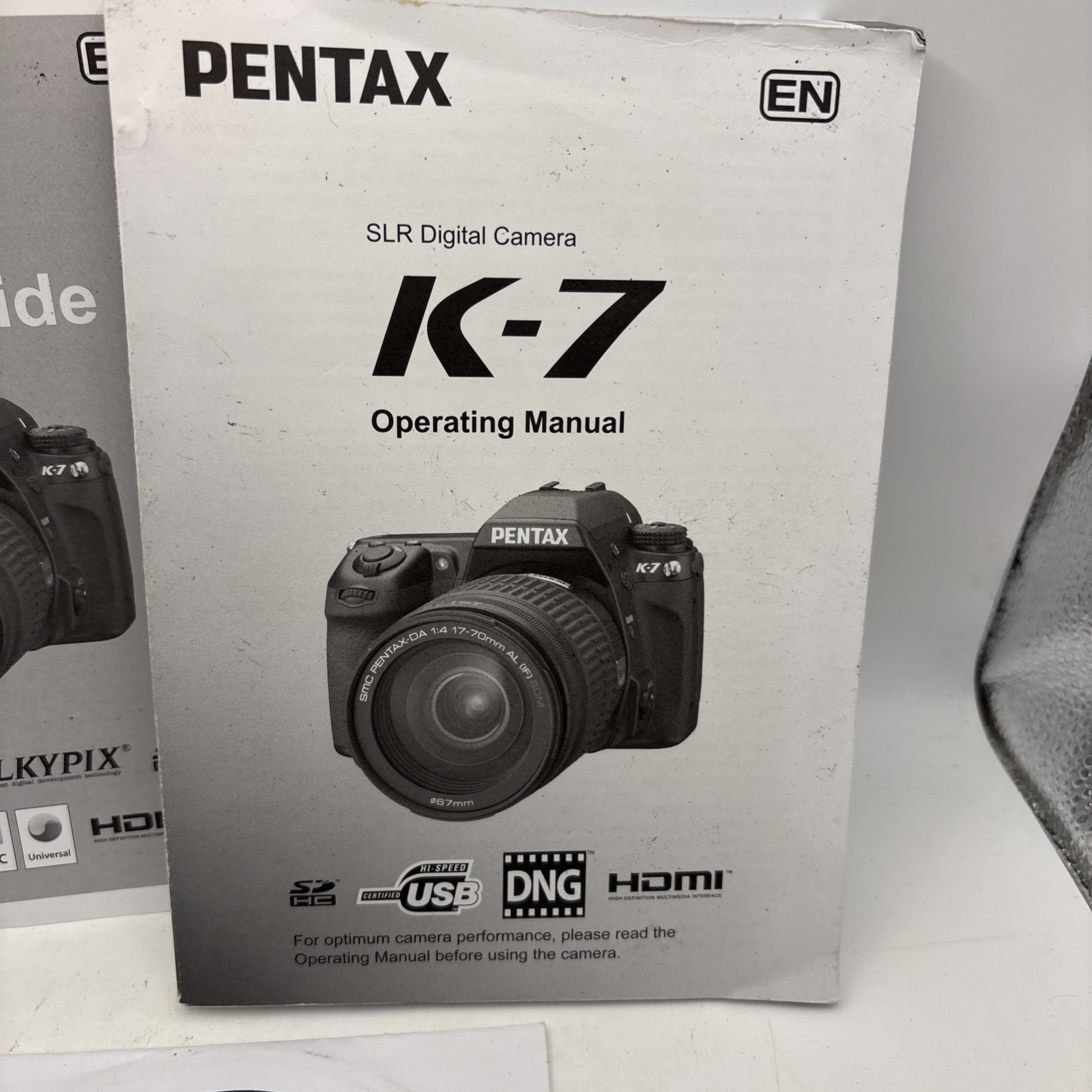 Pentax K-7 DSLR Operating Manual & Quick Guide with Software S-SW90 CD Set