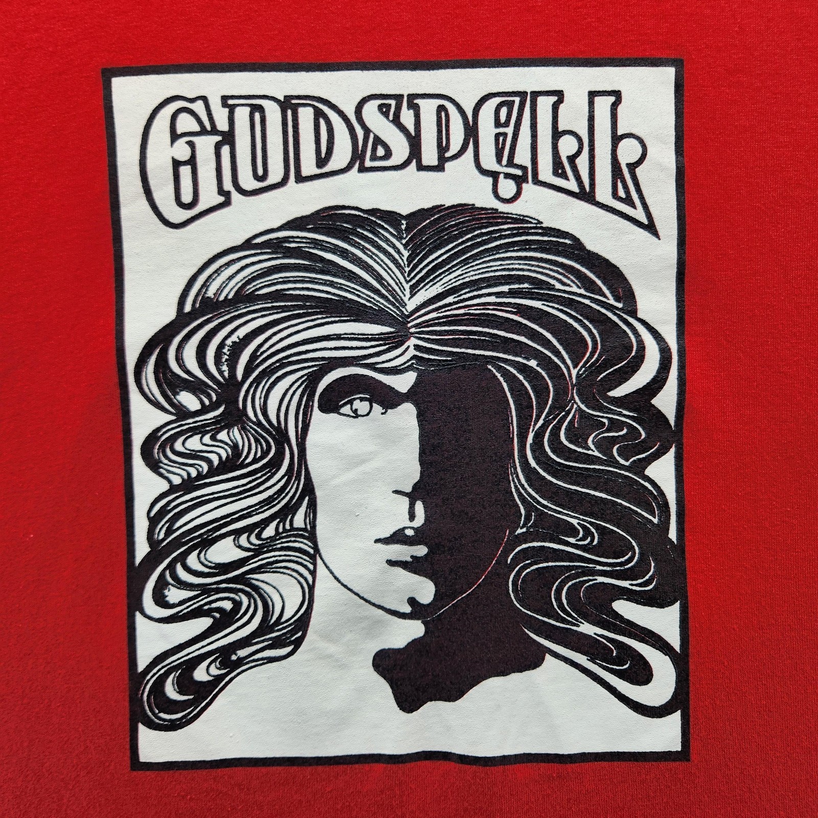 Vintage Hanes Shirt Mens Medium Red Godspell Graphic Tee 2002 Lutheran Players gallery