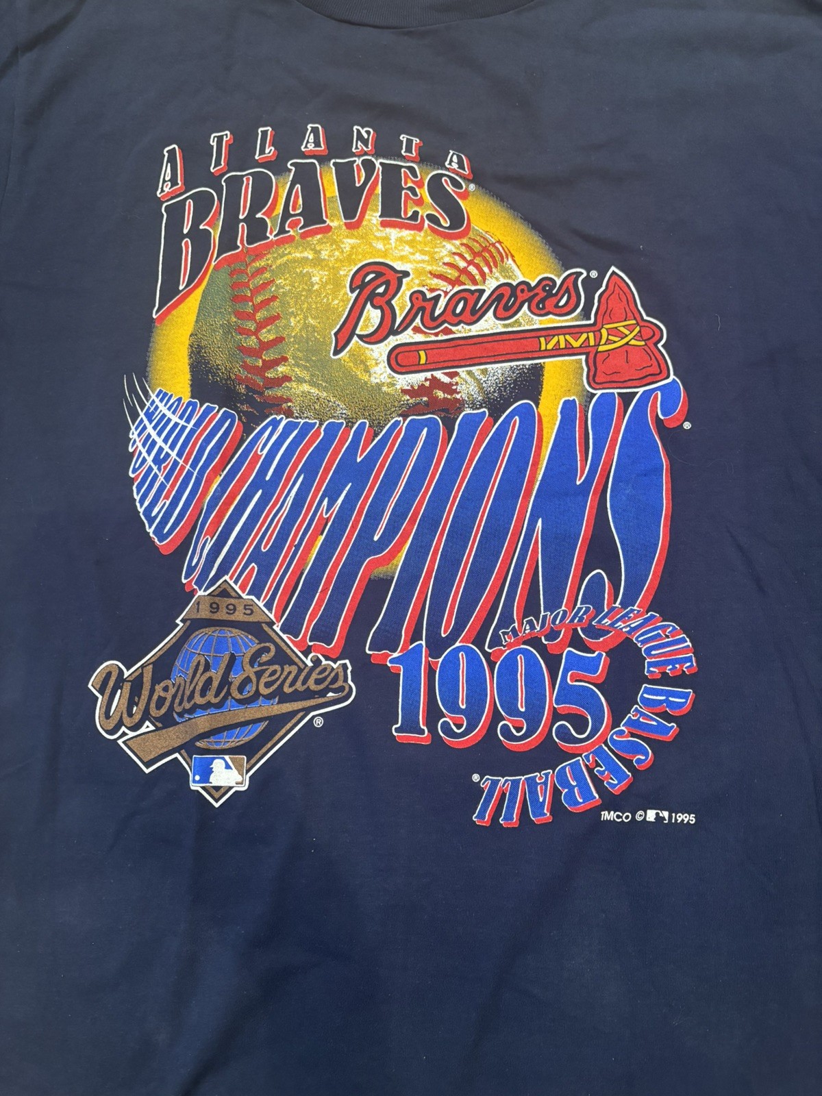 Vtg 1995 Atlanta Braves World Series Tour Champs T-Shirt XL MLB gallery