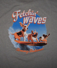 NWT Tommy Bahama Gray Heather FETCHIN’ WAVES Surfing DOGS Tee T-Shirt Men’s L