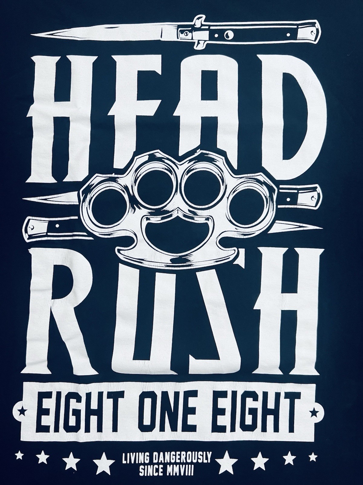 Authentic Head Rush Boxer & Knive Tshirt Men's 2XL Black Graphic Print Short SLV gallery