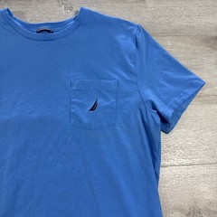 Nautica Deck Shirt Pocket Tee Active Stretch Men’s Blue Cotton Elastane Top L