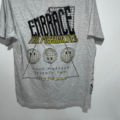 Smiley World Men’s Gray Cotton Blend Embrace The Possibilities T-Shirt Large