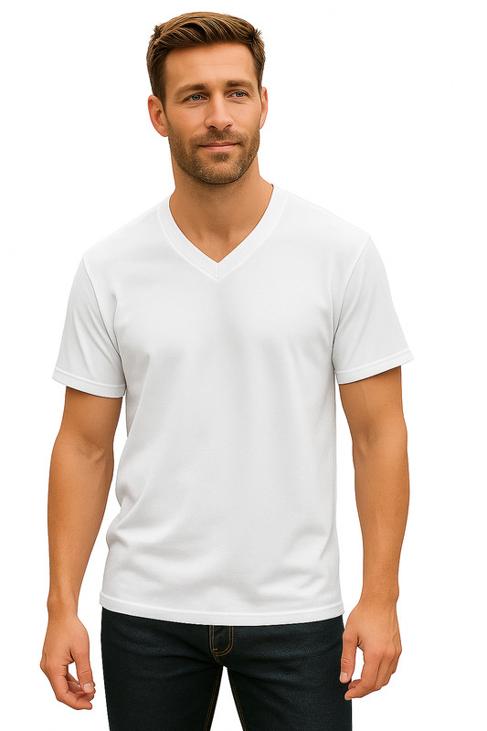 A1 Men’s Black V-Neck T-Shirts| white |multipack  | Soft Cotton | Size 4X- Large