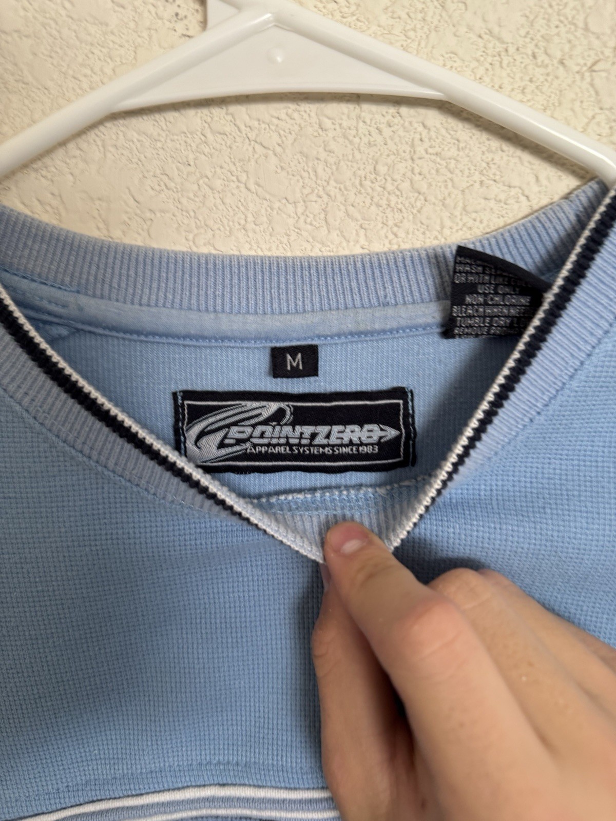 Point Zero Men's Blue Striped Crew Neck Short Sleeve Cotton Knit T-Shirt M gallery