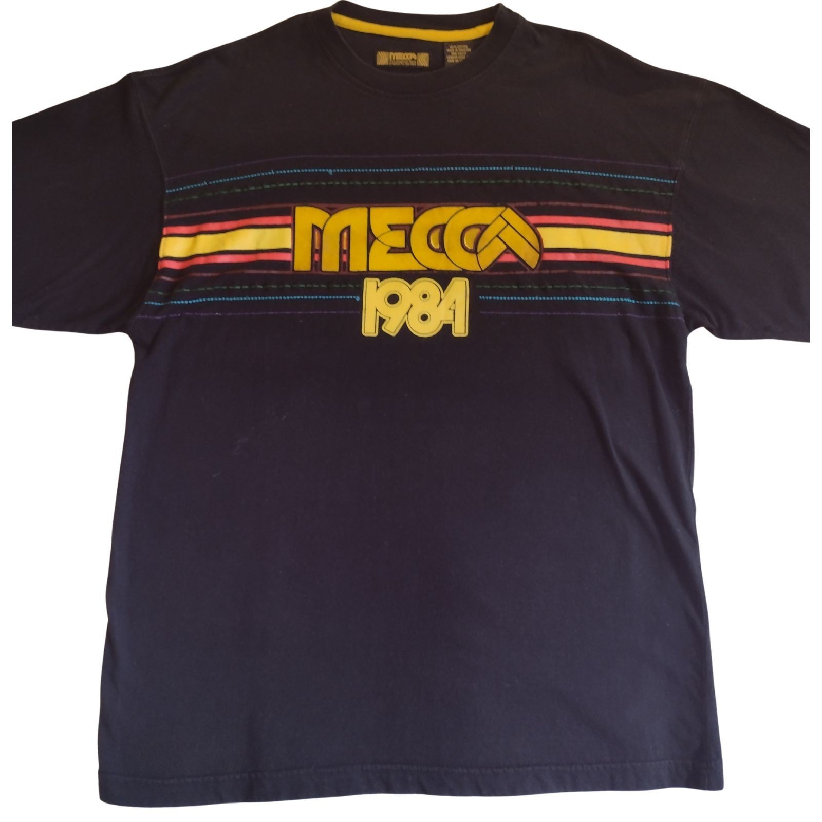 Vintage Y2K Mecca 1984 T Shirt Mens XL Black Hip Hop Streetwear Graphic Tee gallery