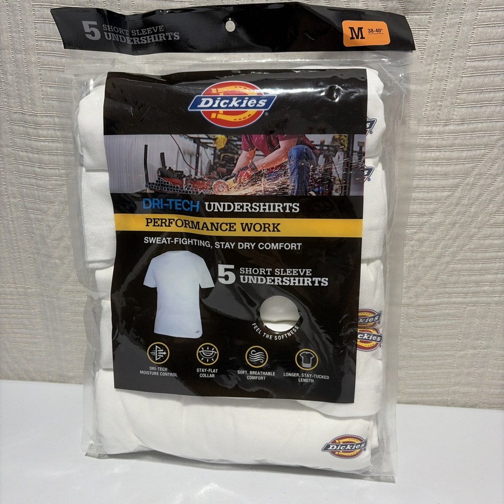 Dickies Dri-tech Performance Work 5 Short Sleeve Undershirts New Size Medium