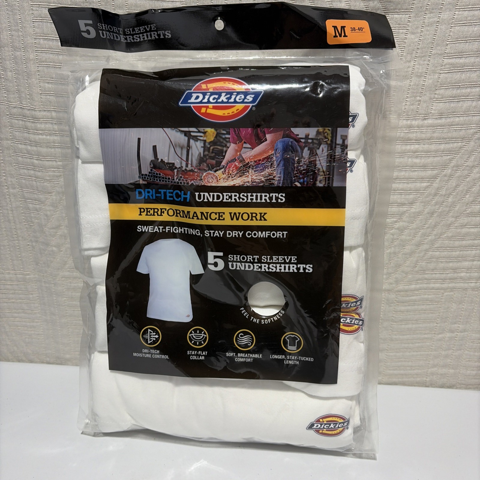 Dickies Dri-tech Performance Work 5 Short Sleeve Undershirts New Size Medium