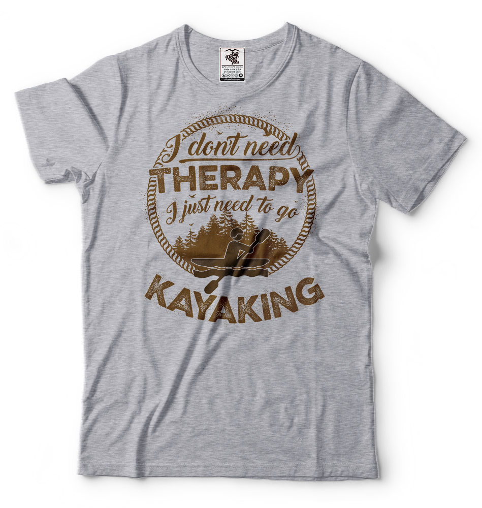 Kayak T-shirt Kayaking Tee Shirt Kayaking Therapy Tee Shirt Camping vacation Tee gallery