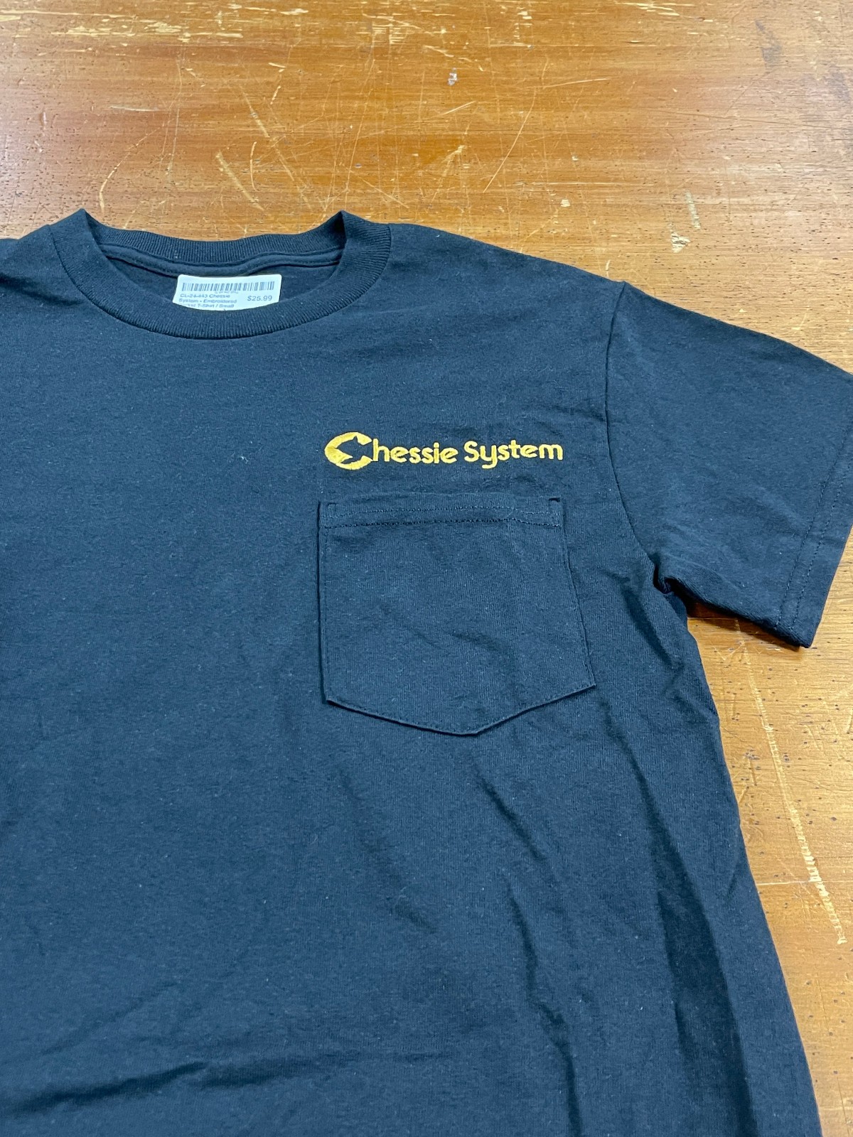 T-Shirt, Chessie System, Embroidered w/ Pocket Black/Yellow Logo C&O NEW! gallery