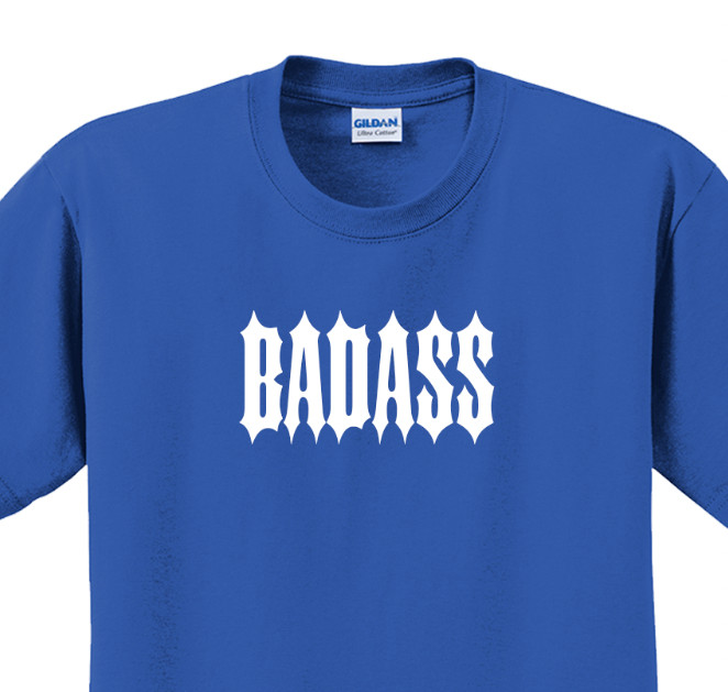 Badass T-Shirt Short Sleeve Graphic Tee Unisex apparel Text logo design gallery