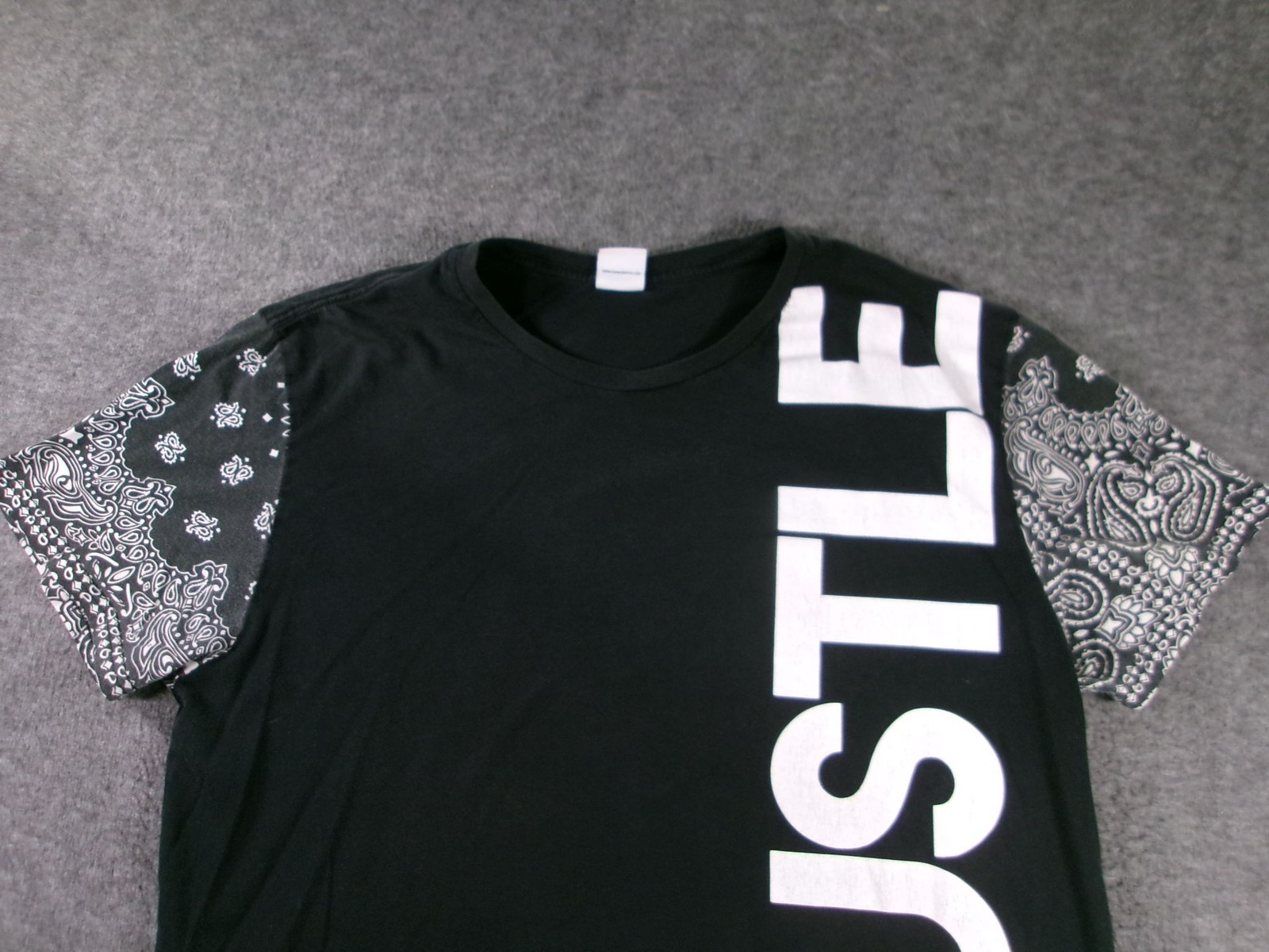 Isaac Morris Shirt Mens XXL Black HUSTLE Graphic Bandana Short Sleeve Hem gallery