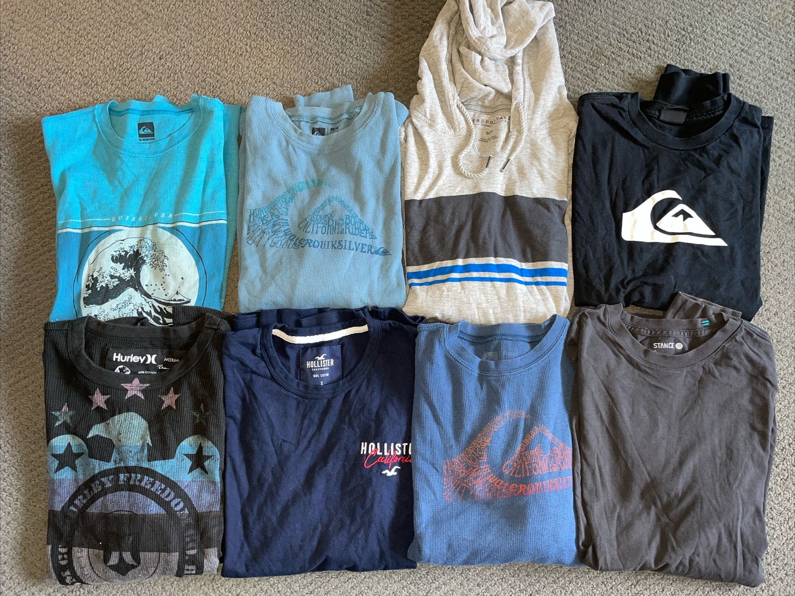 VINTAGE L/S Quicksilver Hollister Aeropostale Hurley Shirts~Mens Varied Sizes