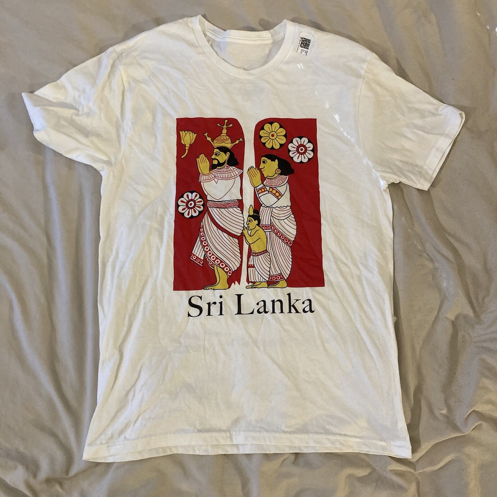 Sri Lanka Men’s MEDIUM White T-Shirt Graphic Art Design Printed Top gallery