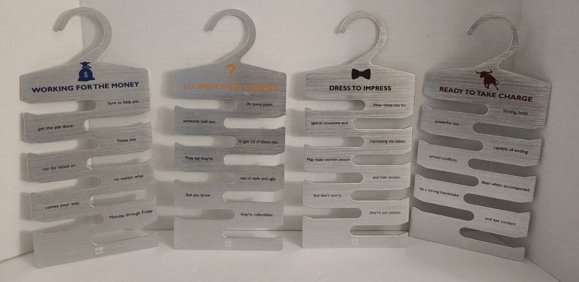 Fathers Day (4) Tie Hanger Organizers Labeled Humorous Metal Multiple Tie Hanger gallery