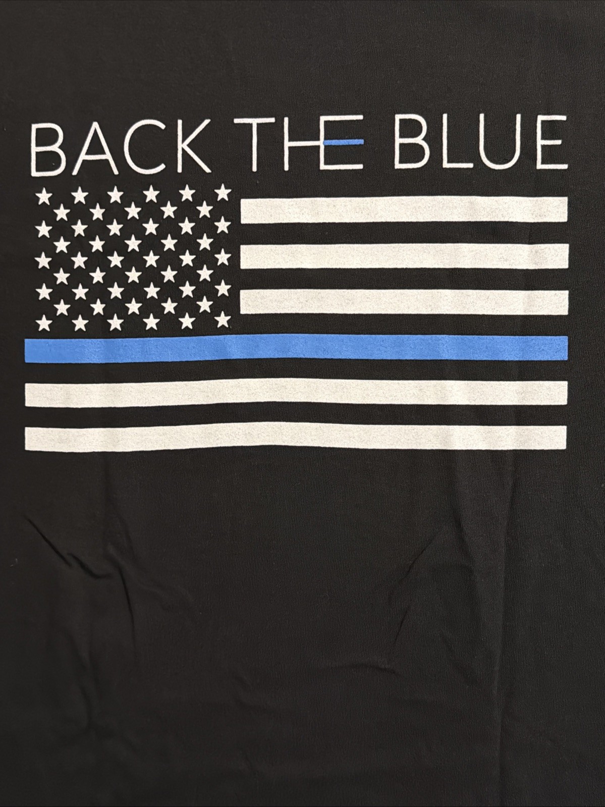 Delta Pro Weight Thin Blue Line Back The Blue Black T-Shirt Unisex Size XL New. gallery
