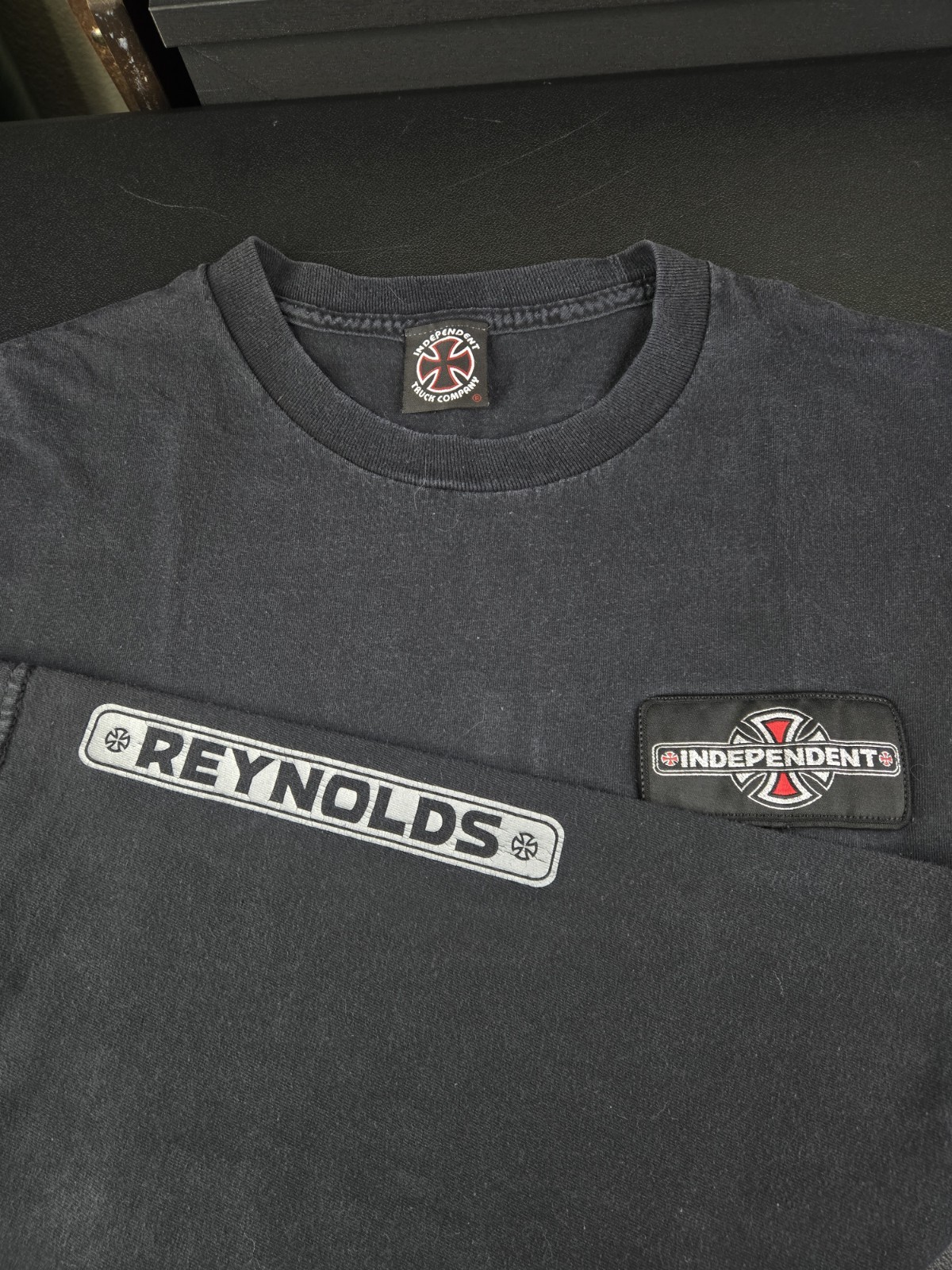 Vintage Andrew Reynolds Independant Skate Baker T-Shirt, Sz L 21x29" Faded Black gallery