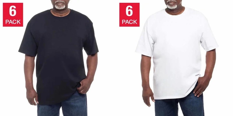 Kirkland Signature Men’s Heavyweight Crew Neck Tee, 6-pack  Cotton White Black*