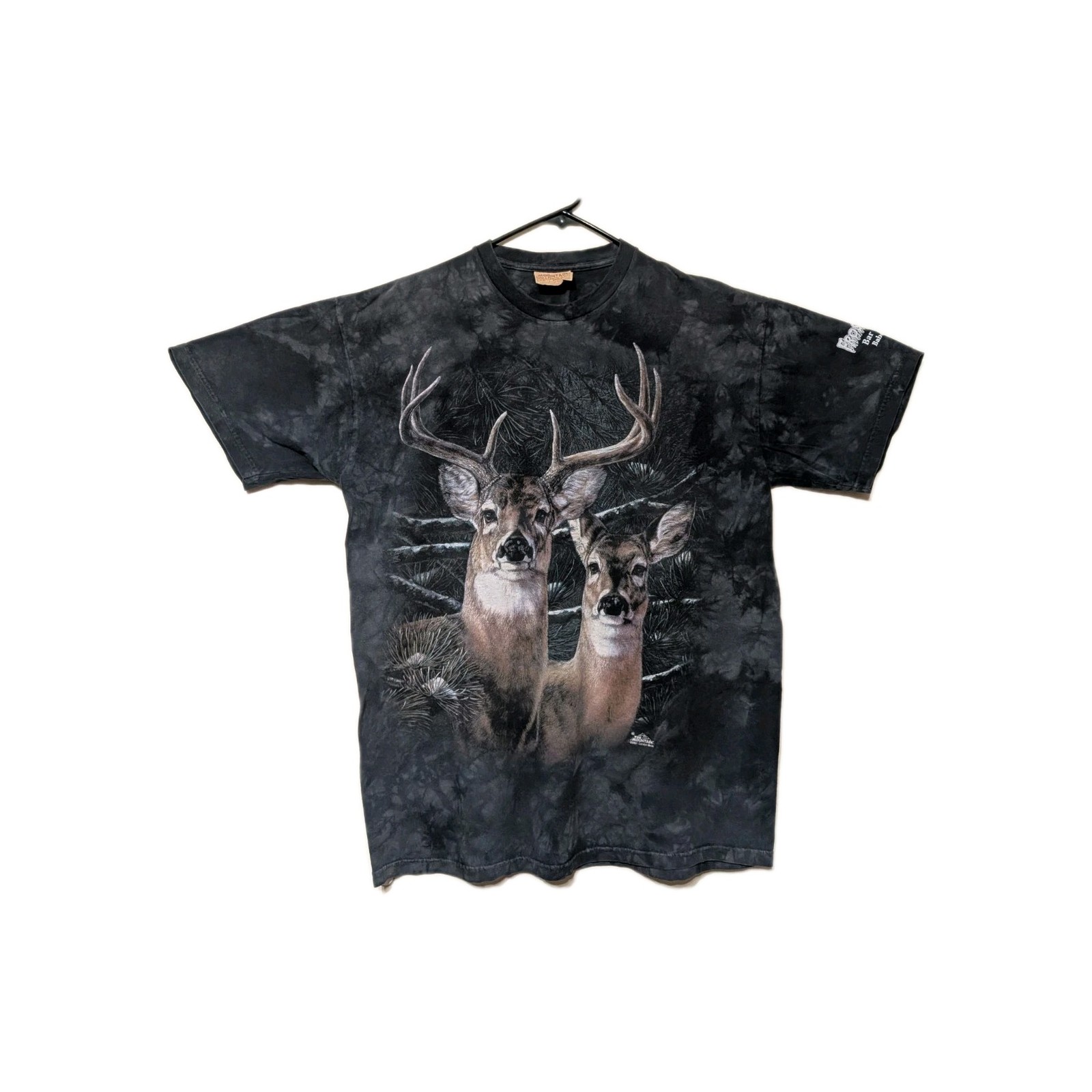The Mountain Mens T-shirt Vintage 2001 Gray Deer Mates Leather Tag Large #6704 gallery