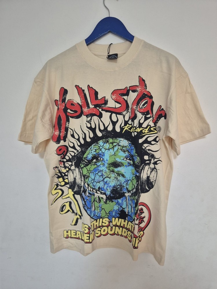 Hellstar Records Heaven On Earth T-Shirt Cream Men’s Size M Capsule 9 Streetwear