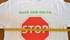 Save Our Delta Stop the Tunnels No Gates T Shirt White Red Size M CA Delta