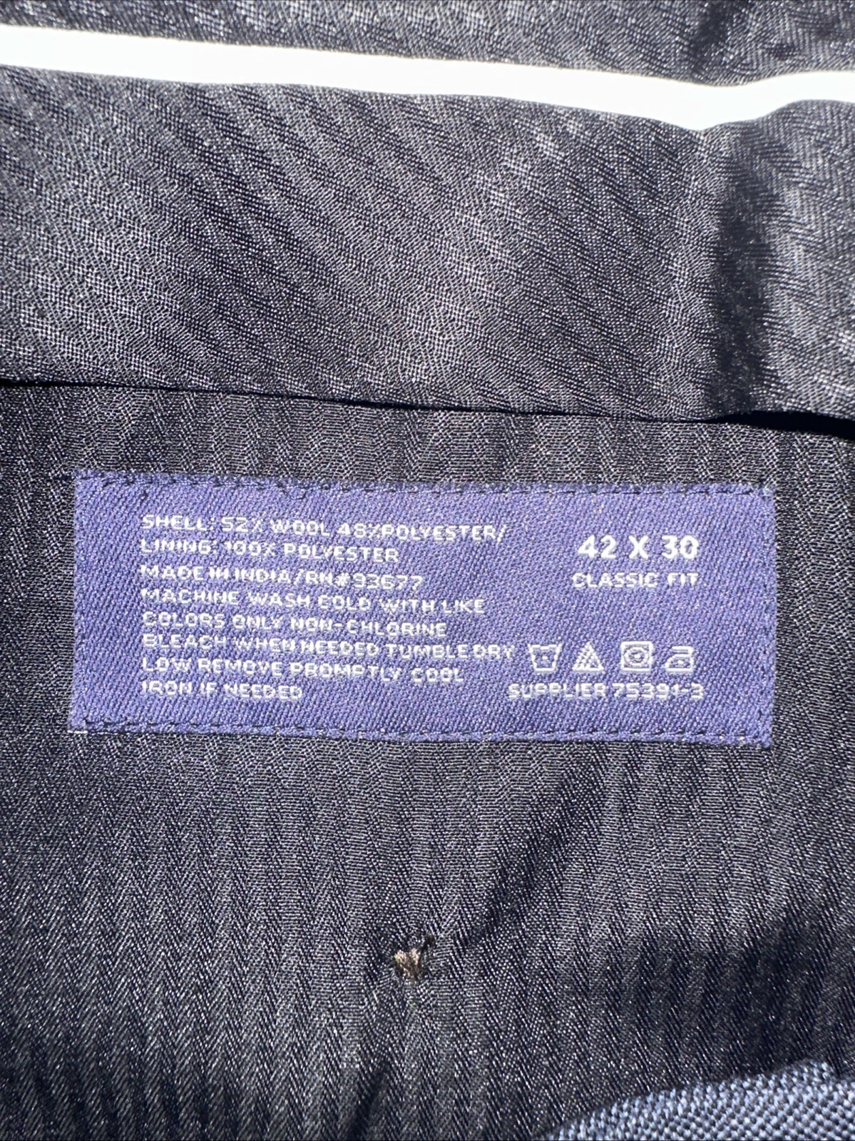 NWT Stafford Men’s 42 x 30 Classic Fit Flat Front Blue Travel Trouser Pants $70 gallery