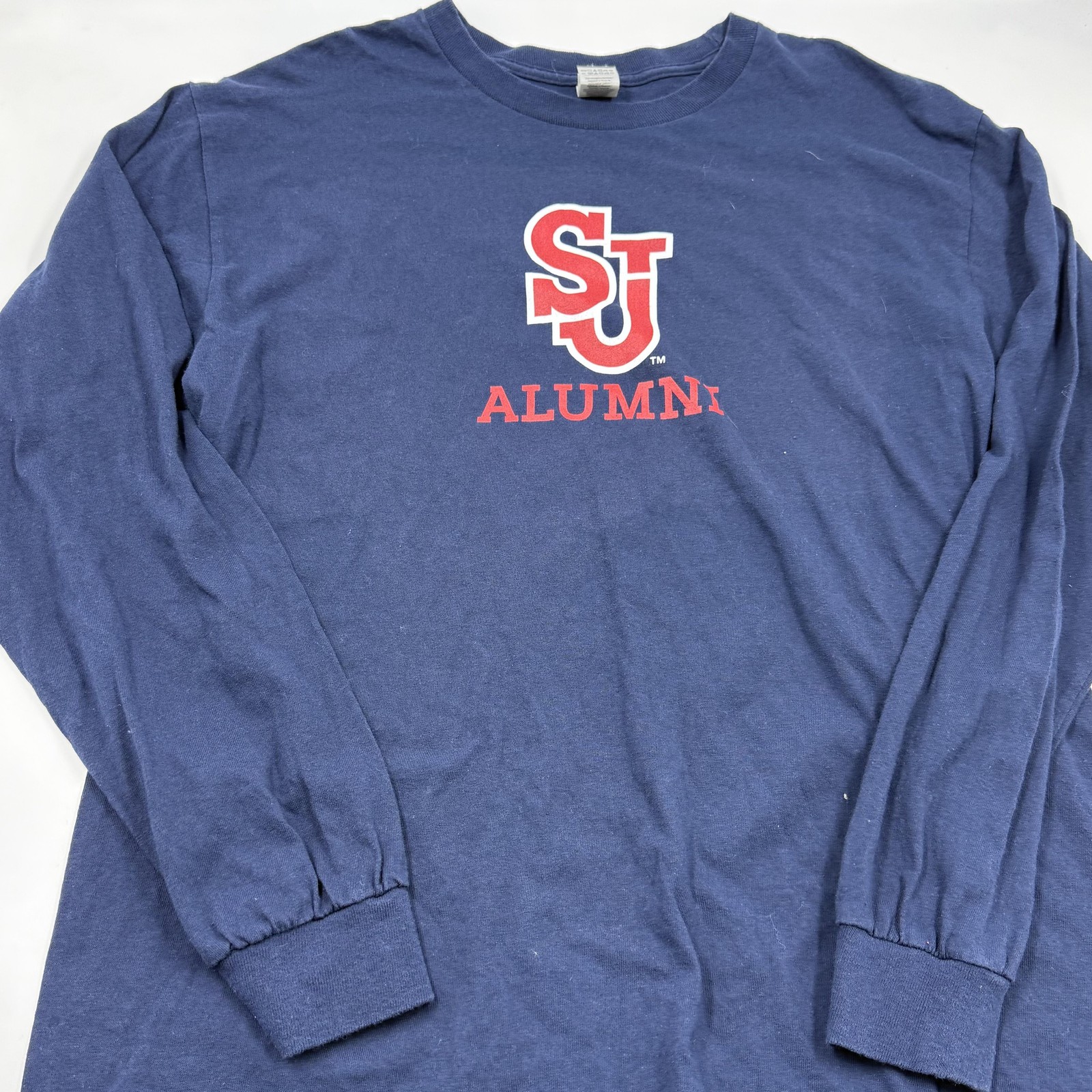 Gildan Shirt Mens L Blue Long Sleeve SJ Alumni Graphic Heavyweight Cotton gallery