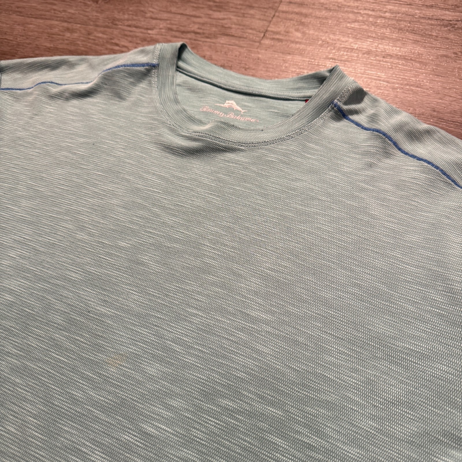 Tommy Bahama Shirt Mens XL Blue Performance Tee Tencel Lyocell Blend Crew Neck gallery