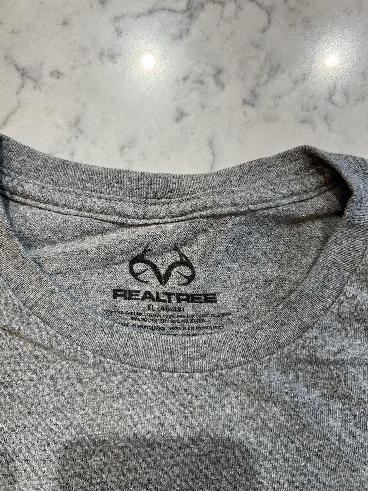 Realtree Gray Graphic T-Shirt Short Sleeve Outdoor Hunting Logo Tee XL gallery