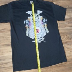 Vintage 90s Wayne Damage Gargoyle Eye Double Sided Black T Shirt Size Large L