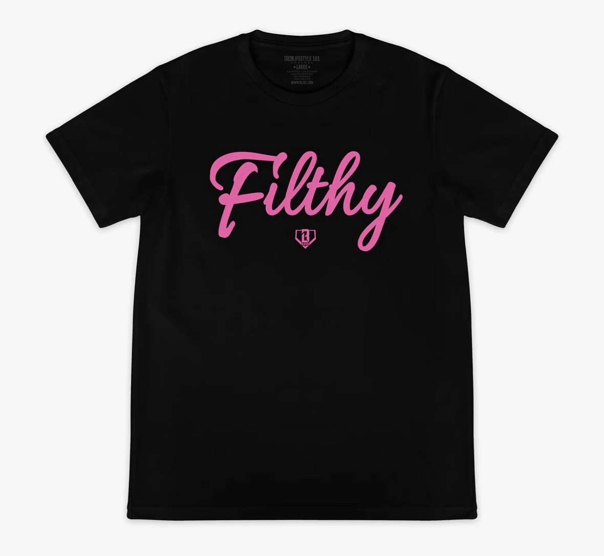 Baseball Lifestyle 101 Adult M Medium Filthy Tee Black Pink Graphic Tee NEW gallery