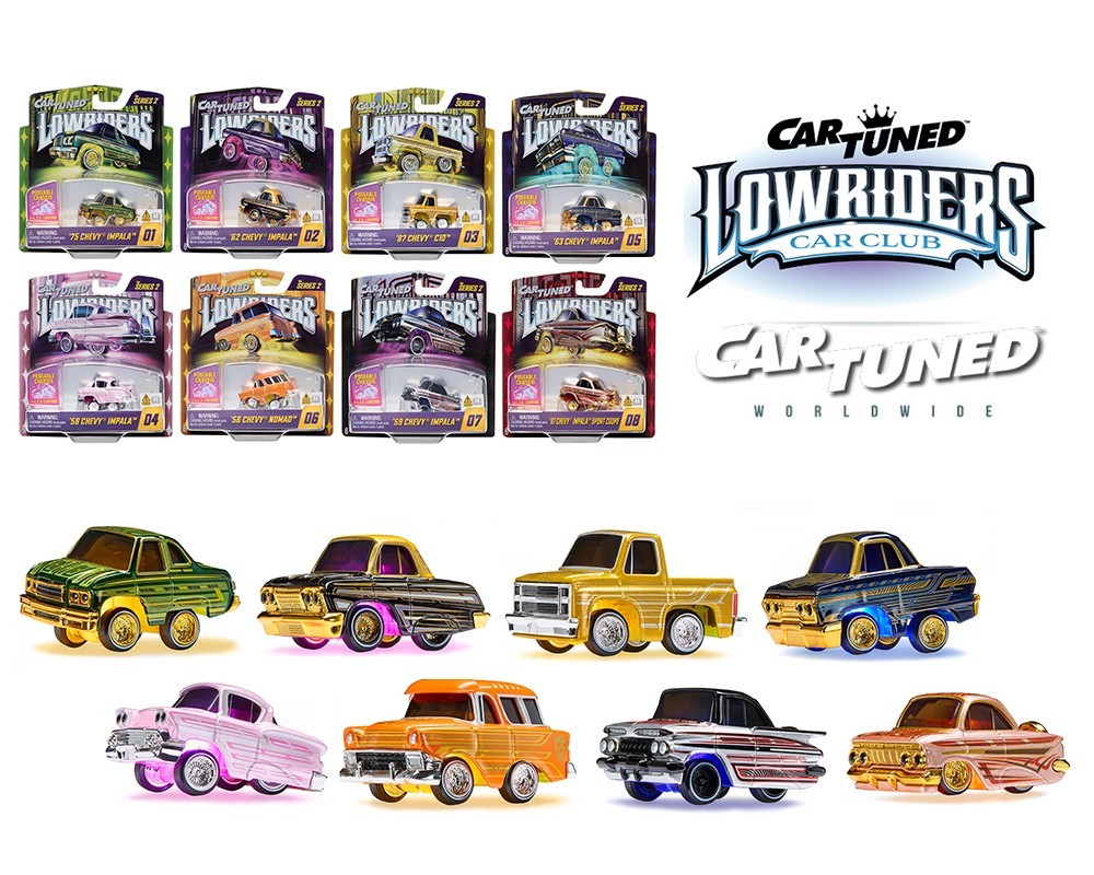 CarTuned Lowriders SHOW GLOW Series 2 Set of 8 Styles 2025 1/64 Opened Box