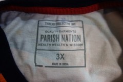 Parish Nation All Over Print Logo Spellout Short Sleeve T-Shirt Mens 3XL