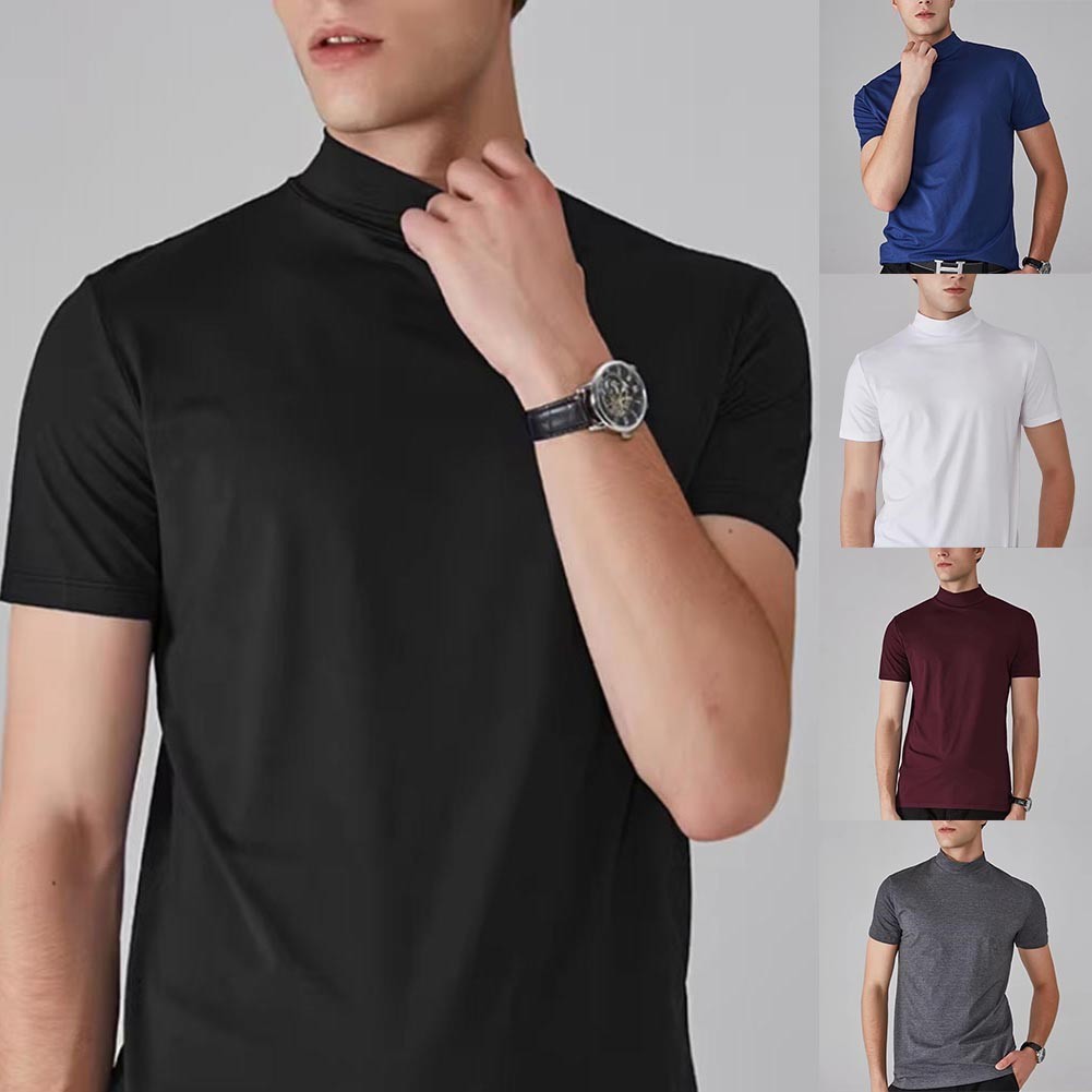 Breathable Top Mens Slim Fit Tee Short Sleeve Top 95%Polyester 5%Spandex gallery