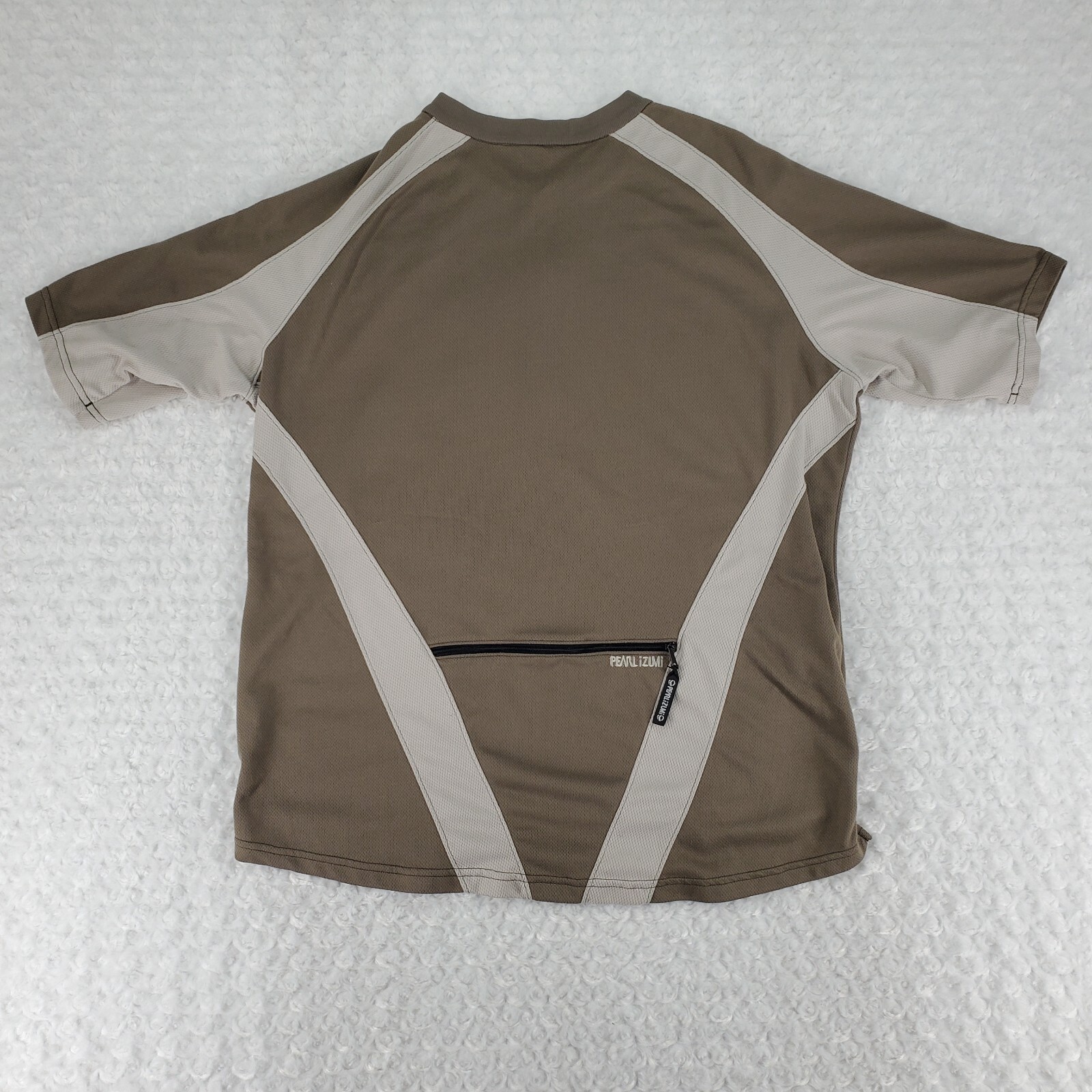 Vintage Pearl Izumi Cycling Shirt Men XL Brown 1/4 Zip Crew Neck Zip Back Pocket gallery