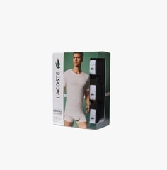 3 Pack Lacoste T-Shirts Crew Neck Cotton Essentials 100% Cotton Black