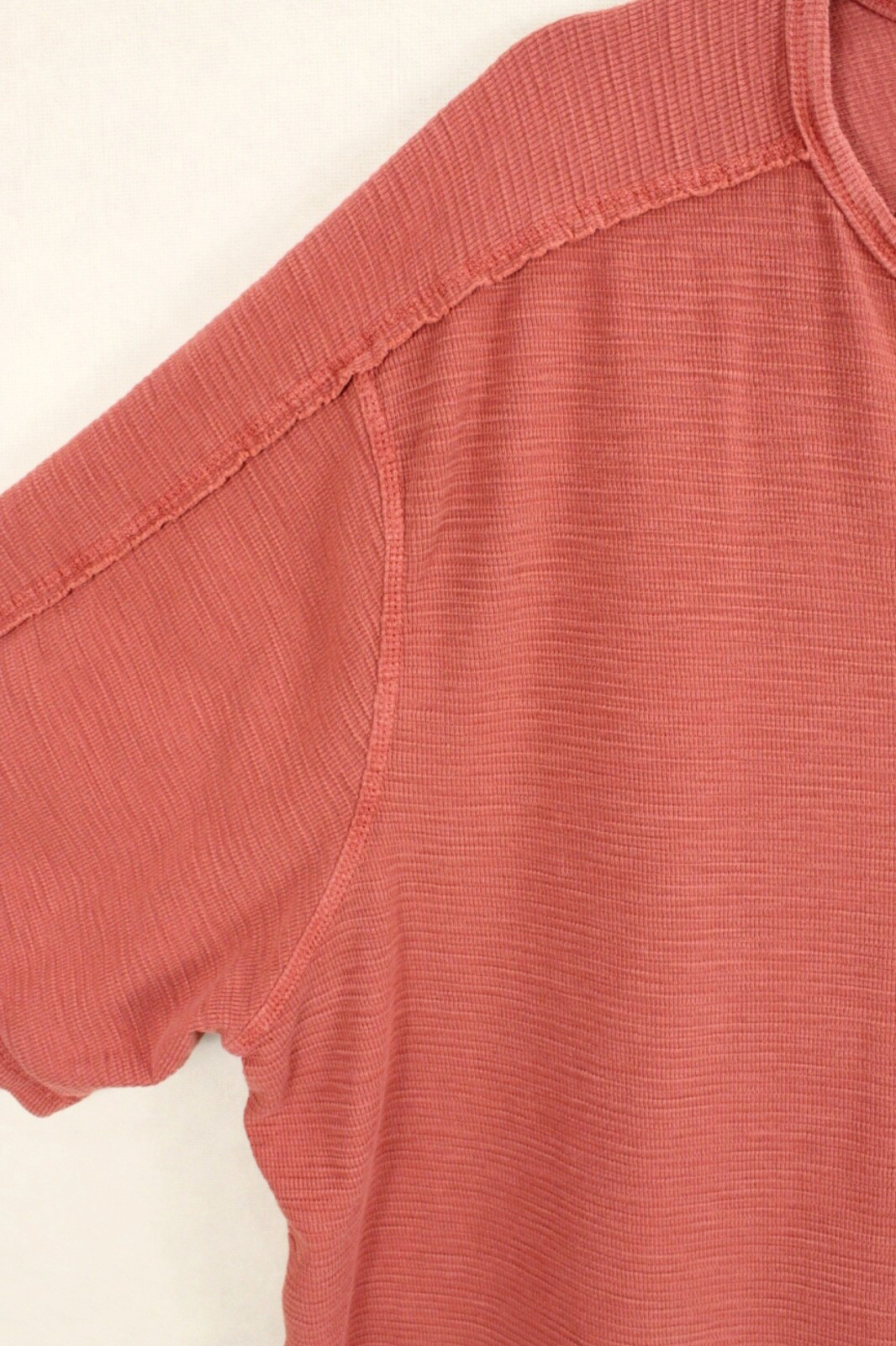 32 Bar Blues Thermal Mens Top XL waffle weave Short Sleeve Burnt Orange gallery